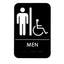 Alpine Industries Mens Braille Handicapped Restroom Sign, Black/White, ADA Compliant, 6×9