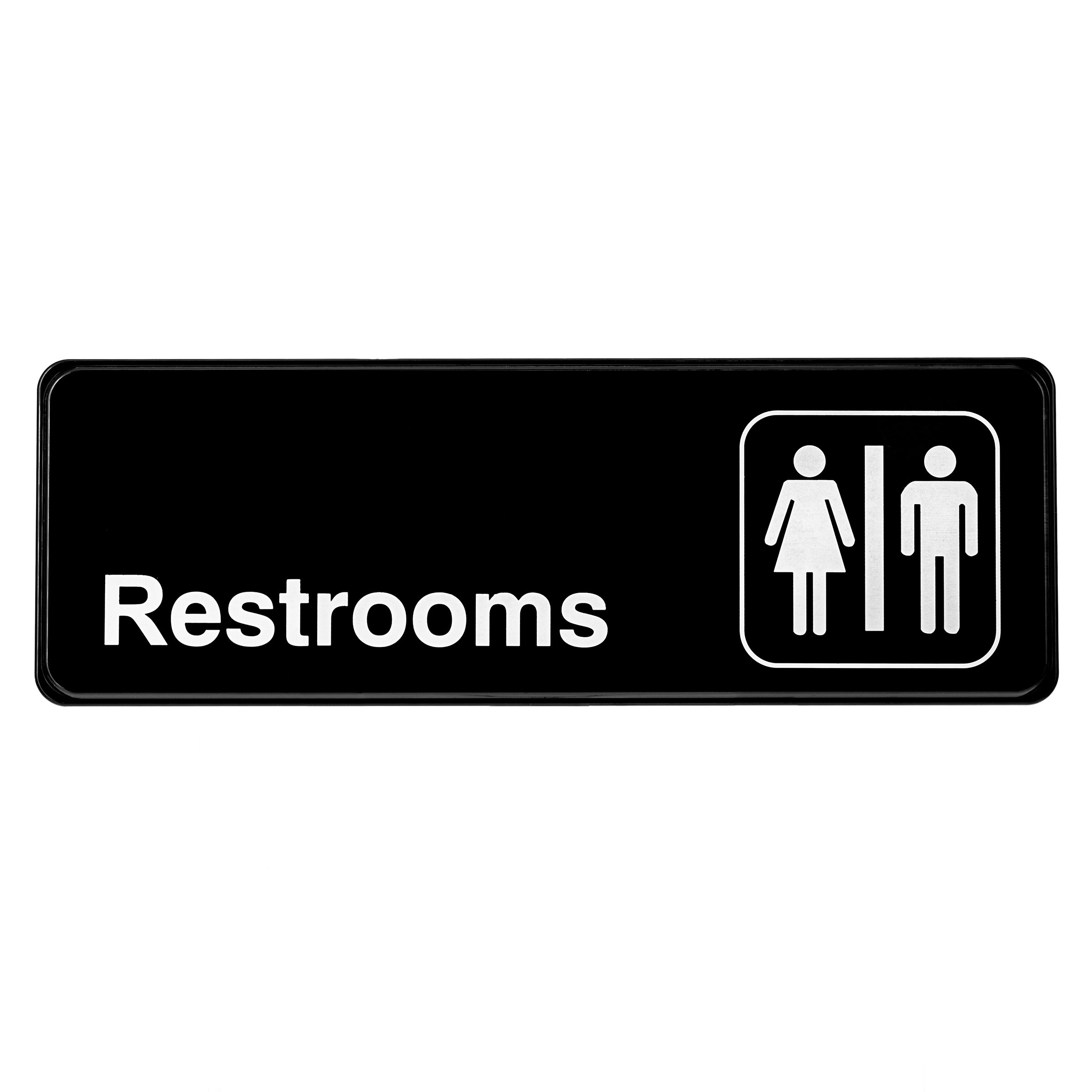 ALPINE INDUSTRIES UNISEX RESTROOMS SIGN, 3?X9?
