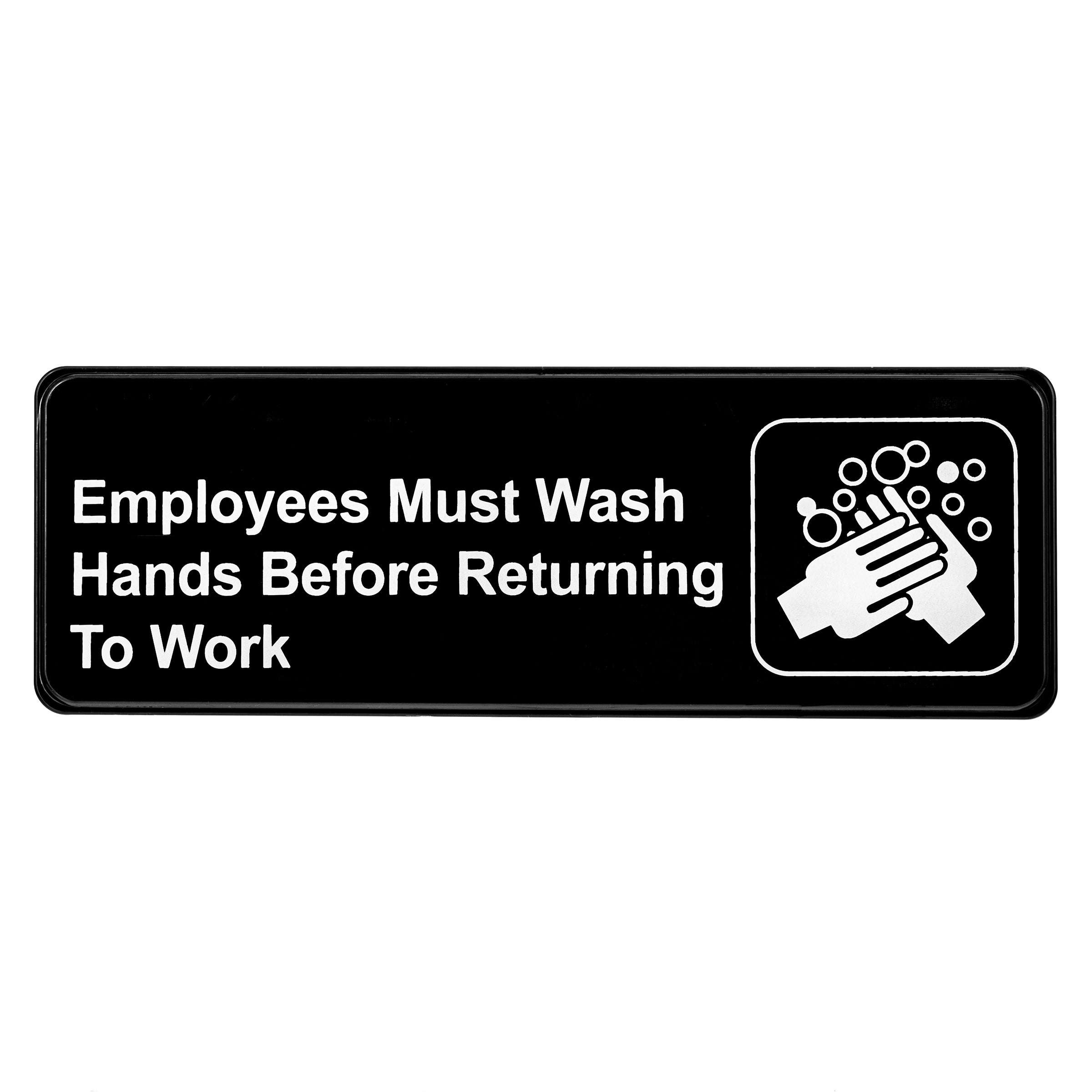 ALPINE INDUSTRIES EMPLOYEES MUST WASH HANDS BEFORE RETURNING TO WORK SIGN, 3?X9? Main image
