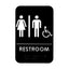 ALPINE INDUSTRIES UNISEX HANDICAP BRAILLE RESTROOM SIGN, BLACK/WHITE, ADA COMPLIANT, 6?x9?