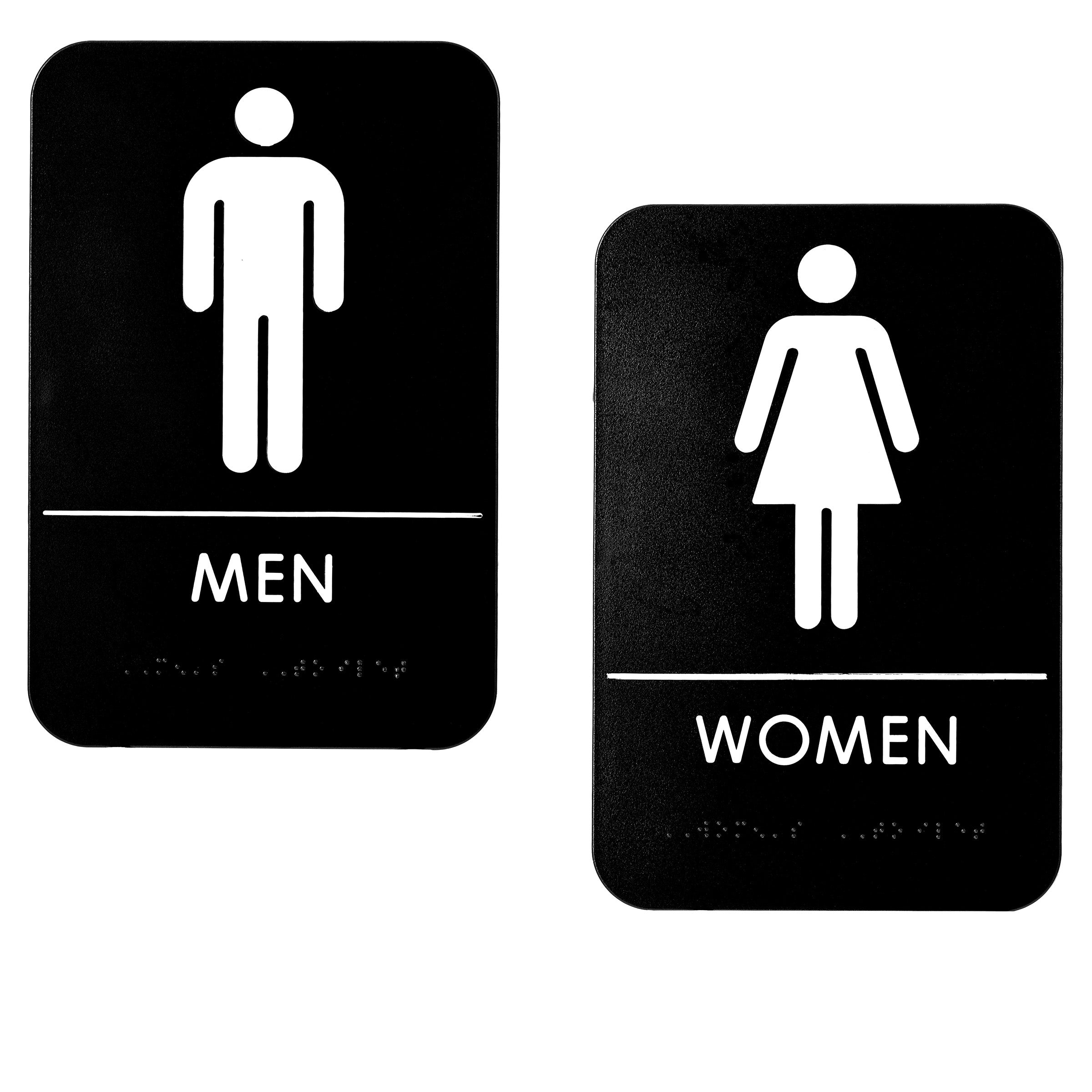 Alpine Industries Men's and Women's Restroom Signs, 6x9, Set of 2