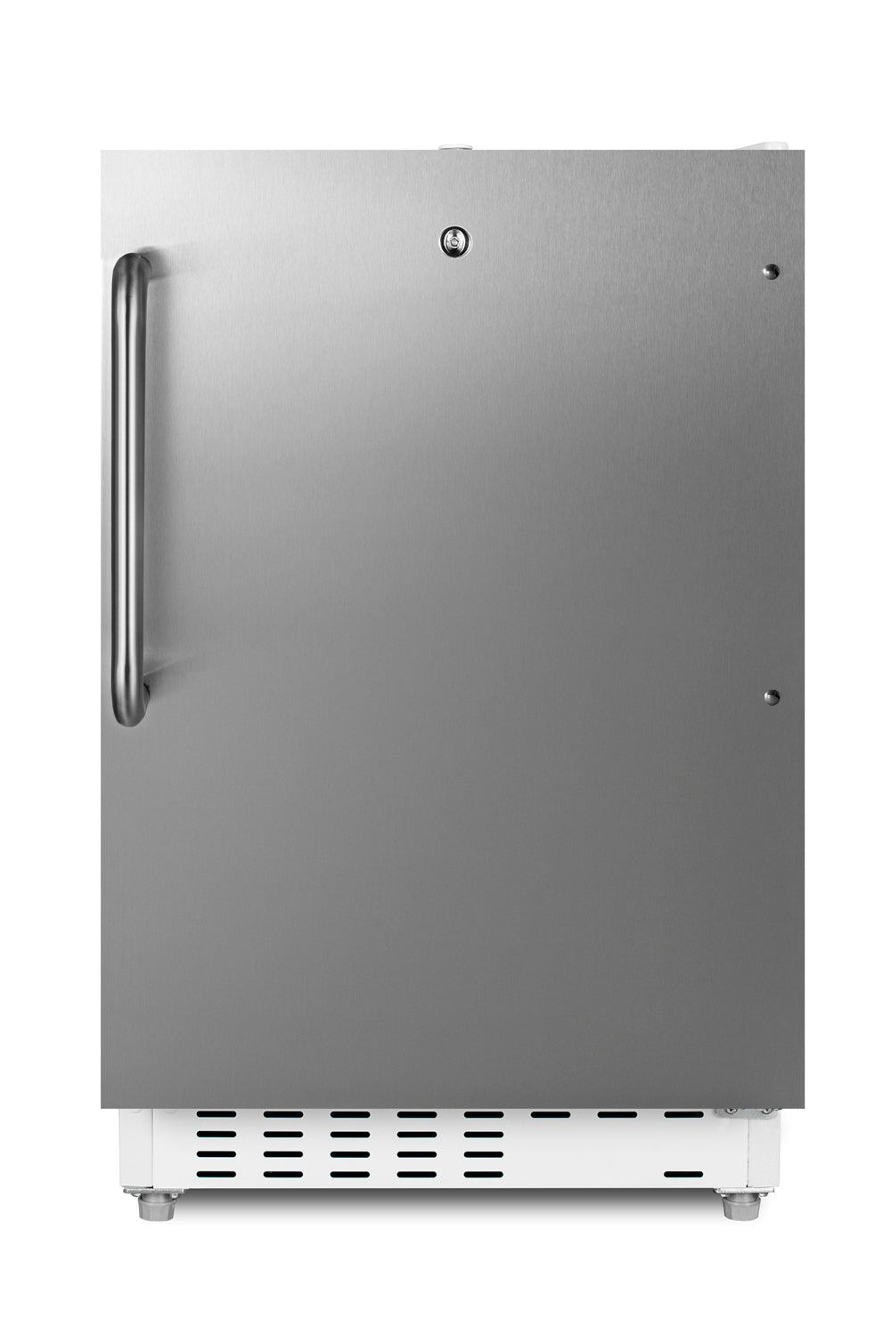 ADA compliant built-in or freestanding 20" wide refrigerator-freezer for residential use with lock