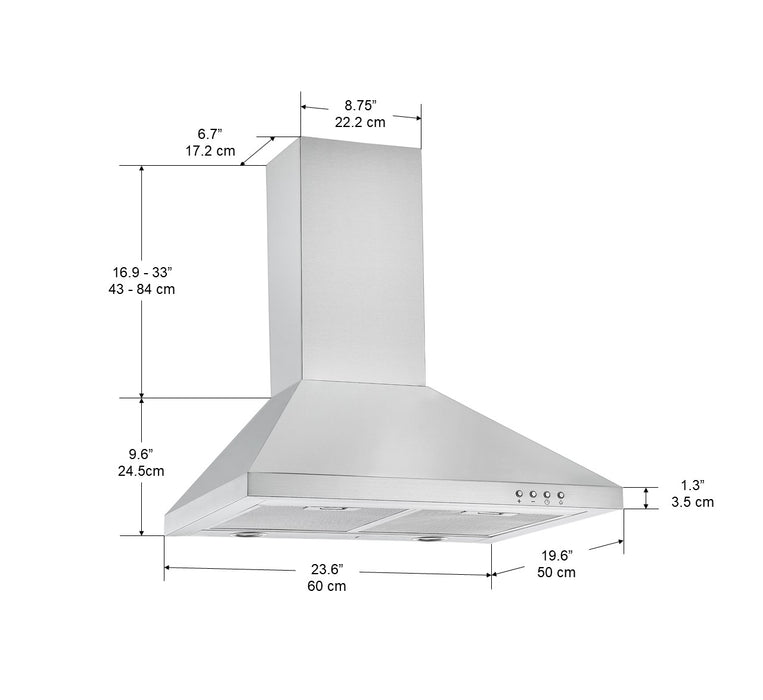 24 Inch Convertible Hood in Stainless Steel Main image