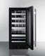 15" wide ADA compliant wine cellar for built-in or freestanding use, with digital controls, front lock, and LED lighting