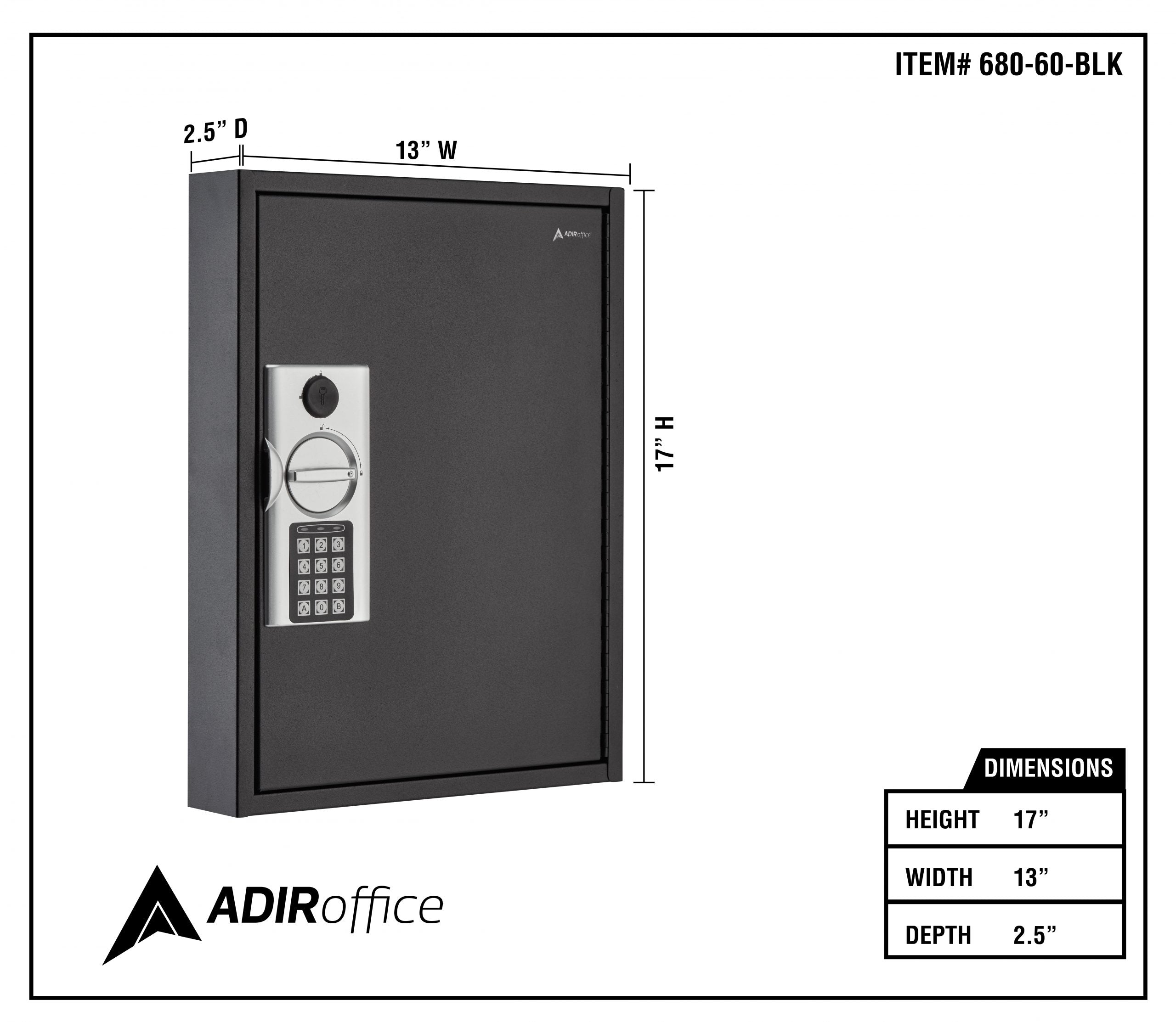 60-Key Steel Heavy-Duty Digital Lock Key Cabinet