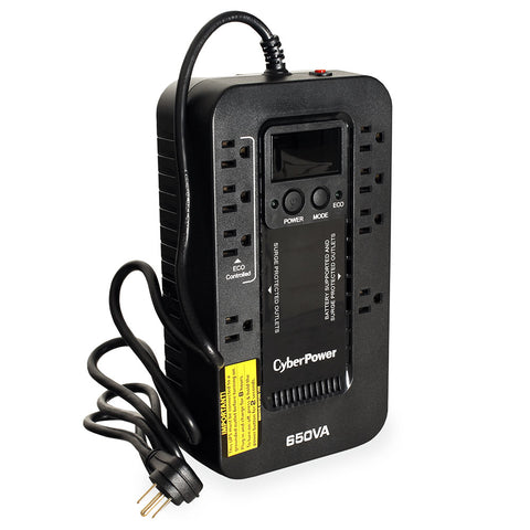 Harloff Standard Battery Backup and Medical Grade Surge Protector, 8 Outlet Uninterruptible Power Supply System, 650