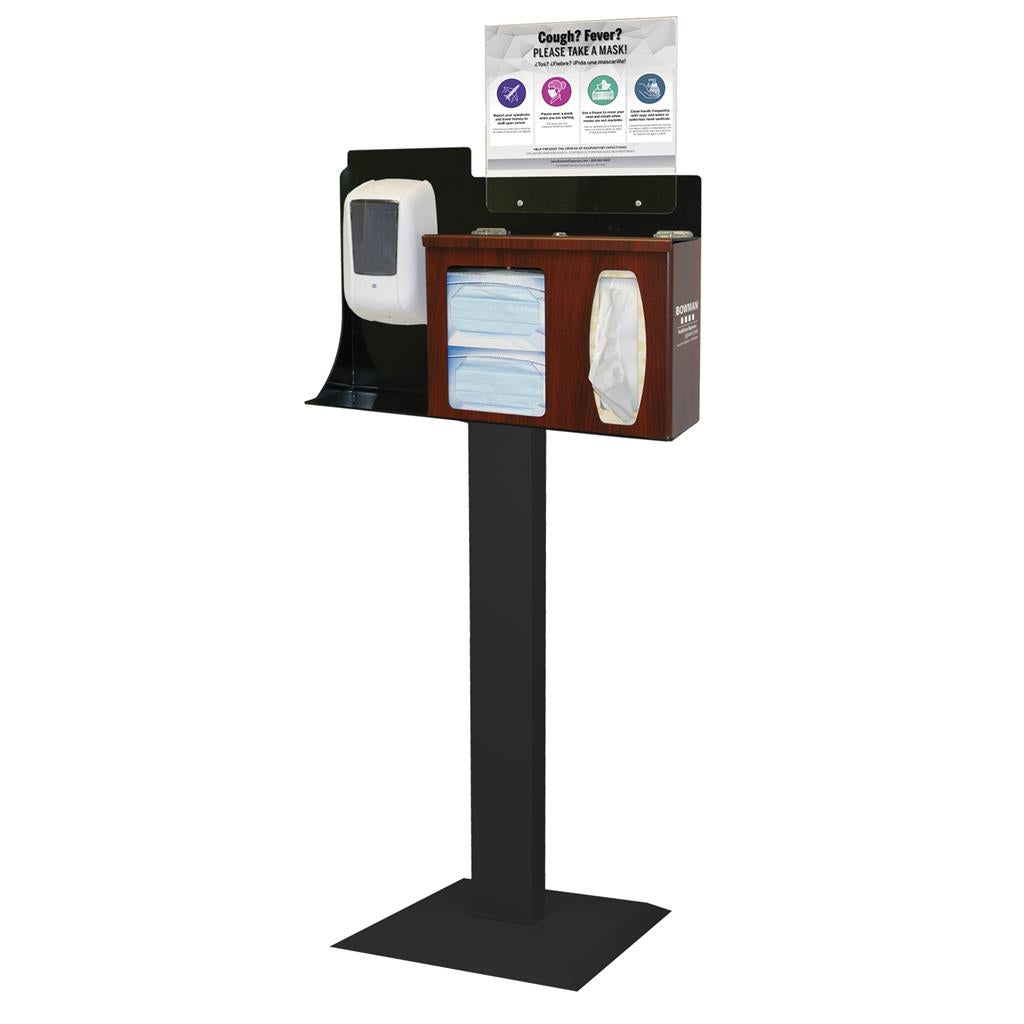 Dispenser Mount Locking Station/Stand/Horz Sign Chry/Blk ABS