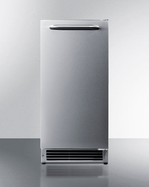 Built-in Undercounter Ada Compliant Manual Defrost Outdoor Icemaker with Complete Stainless Steel Wrapped Exterior Finis