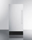 ENERGY STAR certified frost-free bottom freezer refrigerator with front handles and grill to raise height to 72"