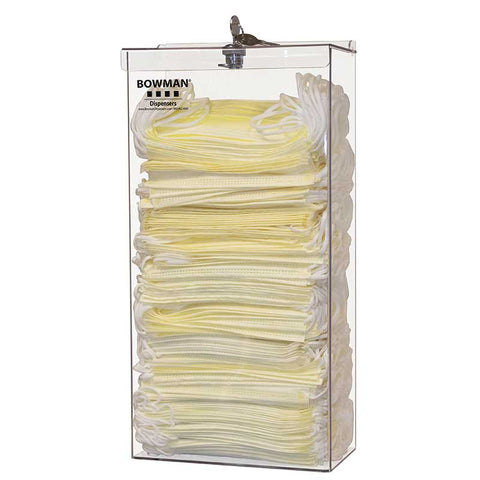 Face Mask Dispenser Earloop/Tie Locking Bulk Clear PETG