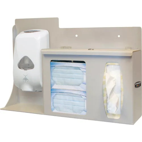 Mask & Tissue Locking Hygiene Station Quartz Beige Steel Main image