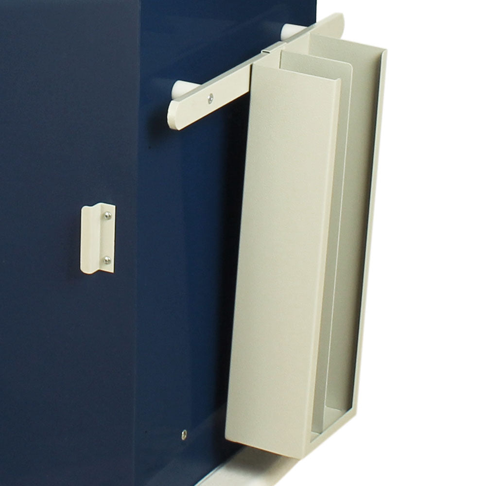 Harloff Cath Box Holder, Exterior Mount, Fits all MS Carts, Limits Drawer Swing and Covers Handle