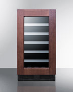 18" wide built-in wine cellar with panel-ready glass door