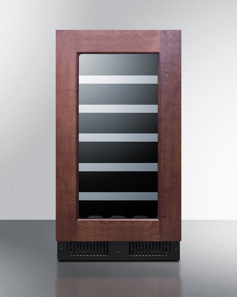 18" wide built-in wine cellar with panel-ready glass door