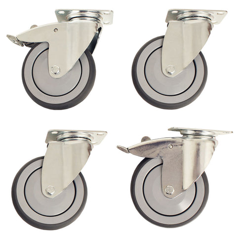 Caster Set, 5" Standard Rubber Wheel, Set of 4