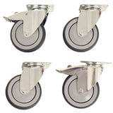 Caster Set, 5" Standard Rubber Wheel, Set of 4