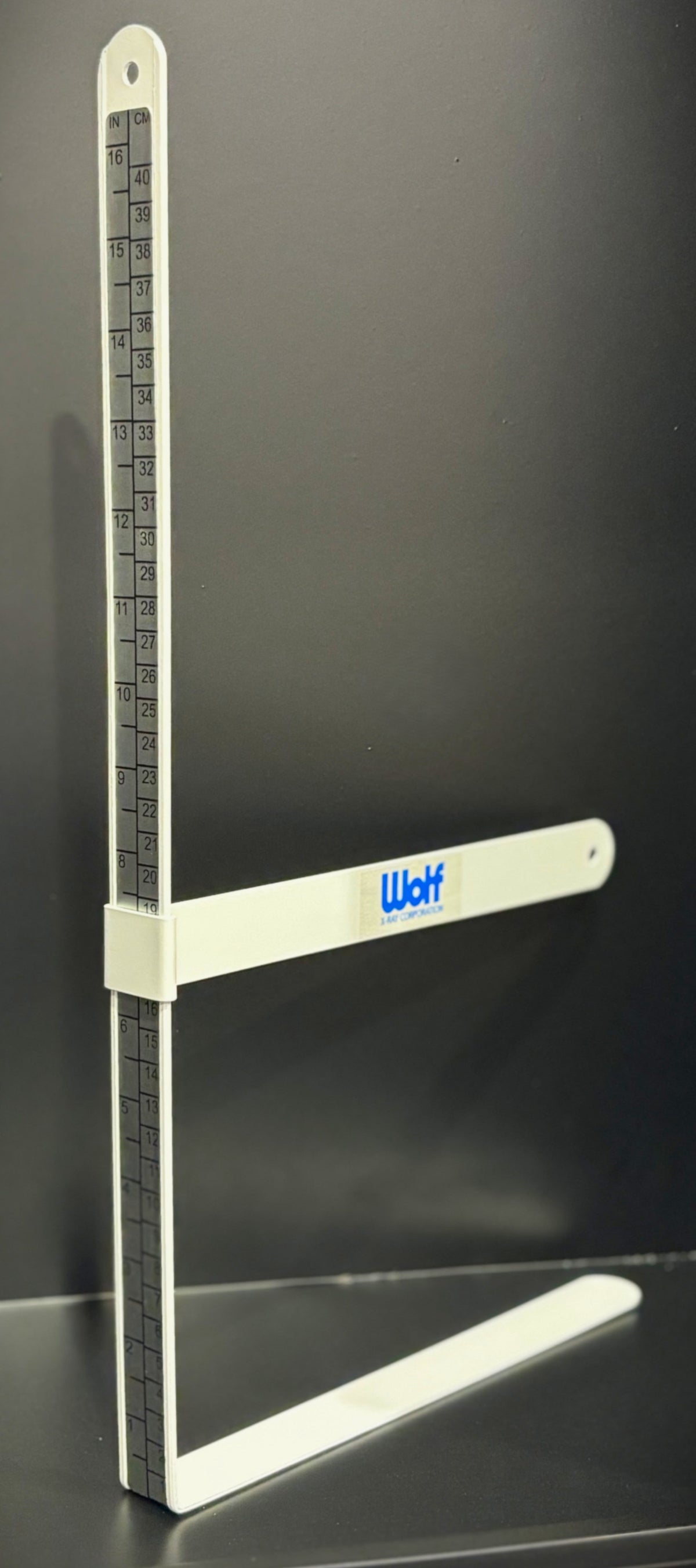 Wolf X-Ray Caliper - Aluminum caliper is calibrated in inches & centimeteres 17 1/4"L x 1"W x 10 1/8"D
