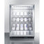 Commercial outdoor built-in undercounter wine cellar with champagne style shelving