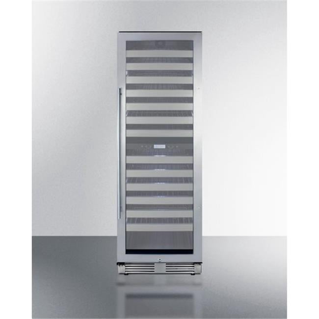 Accucold Dual zone built-in wine cellar with seamless SS trimmed glass door, full extension shelves, digital