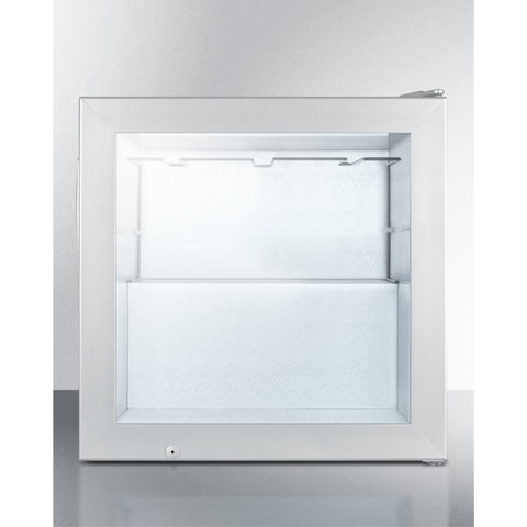 Accucold Compact commercial vodka chiller with self-closing glass door