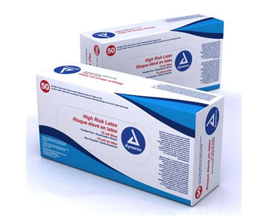 Dynarex High Risk Latex Exam Gloves Small, 15mil Secondary image