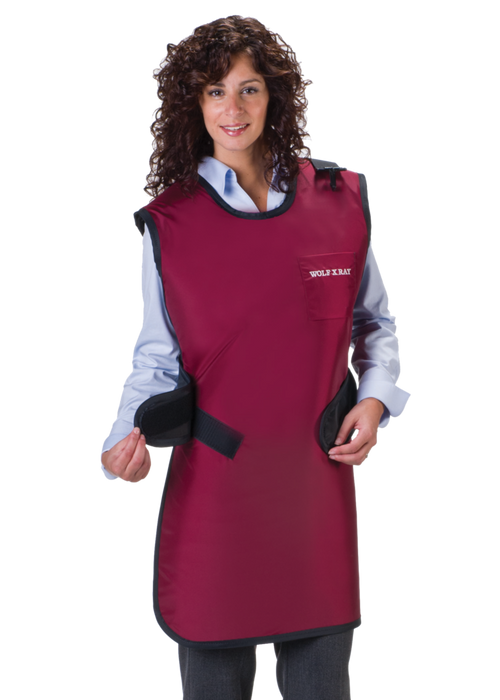QUICK DROP APRON - .25 mm   Lead Free with Collar   25X40  Red - Extra Large