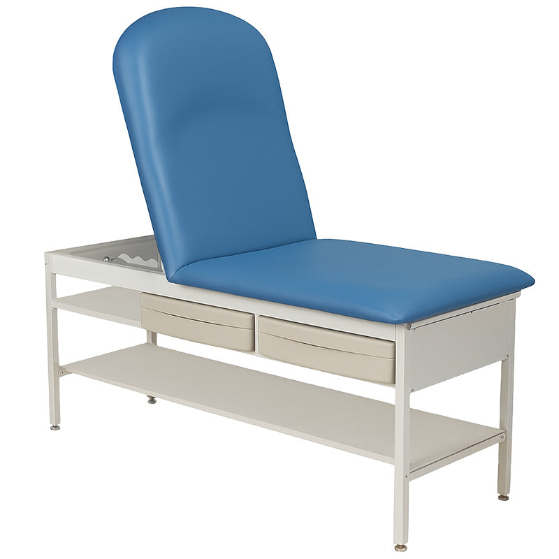 Element Treatment Table, Basic Frame w/ Shelf & Drawers, Adjustable Flat Top - Blue Fog