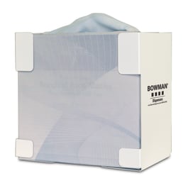 Bowman Dispensers Bowman White Stainless Mask Dispenser • 7.8"W x 5.25"D x 7.5"H