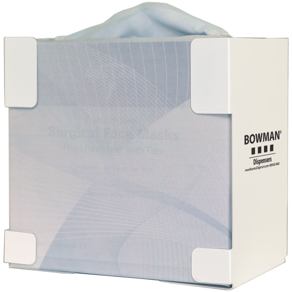 Face Mask Dispenser Tie Style Single White Steel