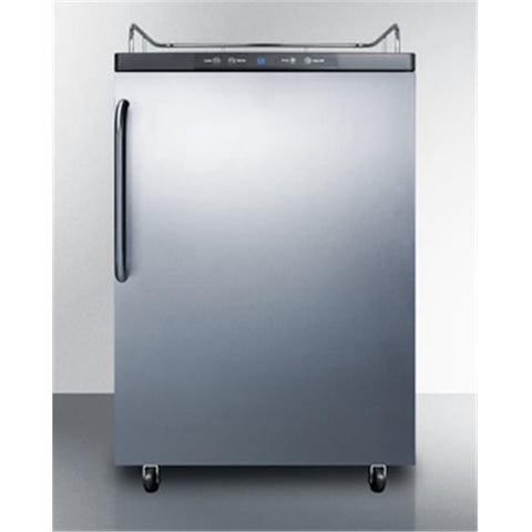 Accucold Freestanding residential beer dispenser, auto defrost w/digital thermostat, SS door, horizontal handle, and