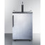 Freestanding residential beer dispenser, auto defrost with digital thermostat, stainless steel wrapped door, thin handle