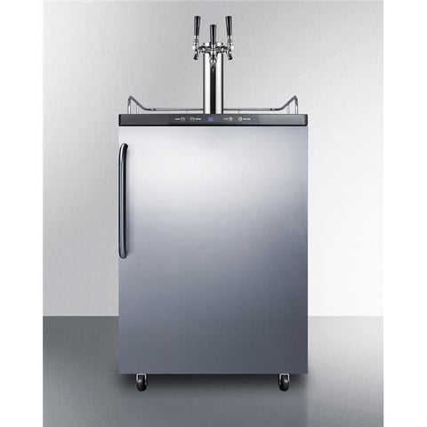 Accucold Freestanding residential beer dispenser, auto defrost w/digital thermostat, SS door, towel bar handle, and