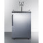 Freestanding residential beer dispenser, auto defrost with digital thermostat, stainless steel wrapped door, horizontal
