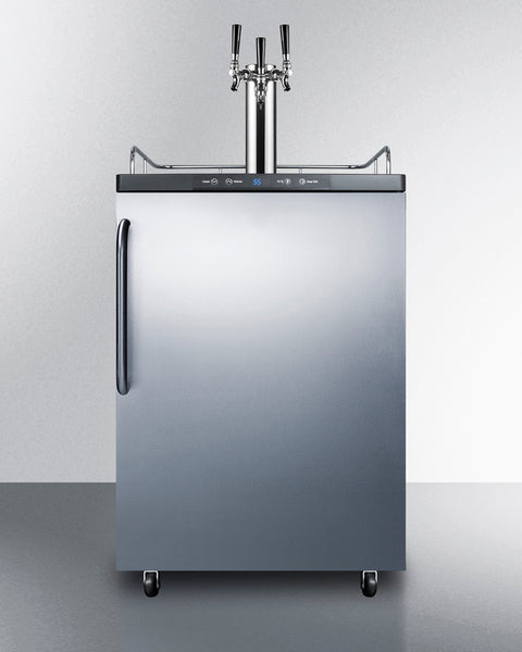 Accucold Freestanding residential beer dispenser, auto defrost with triple tap kit, digital thermostat and stainless
