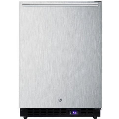 Accucold Frost-free outdoor all-freezer in complete stainless steel, with digital thermostat, LED lighting, and lock;
