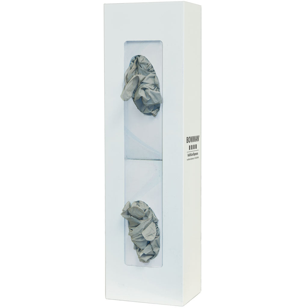 Bowman Glove Box Dispenser Space Saver Vertical Steel White Main image