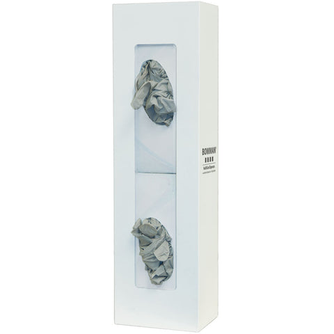 Bowman Glove Box Dispenser Space Saver Vertical Steel White