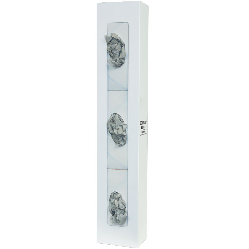 Bowman Glove Box Dispenser Space Saver Vertical Steel White
