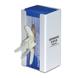 Bowman Dispensers Bowman Single Glove Box Dispenser, White Sintra • 5.8"W x 4.07"D x 10.06"H