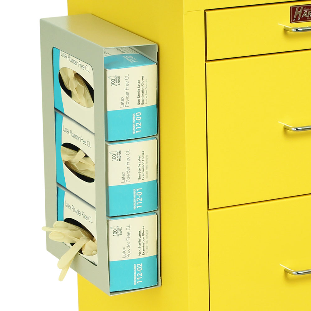 Triple Glove Box Holder for M-Series or A-Series Medical Carts, Direct Mount, GLOVEBOX3DM