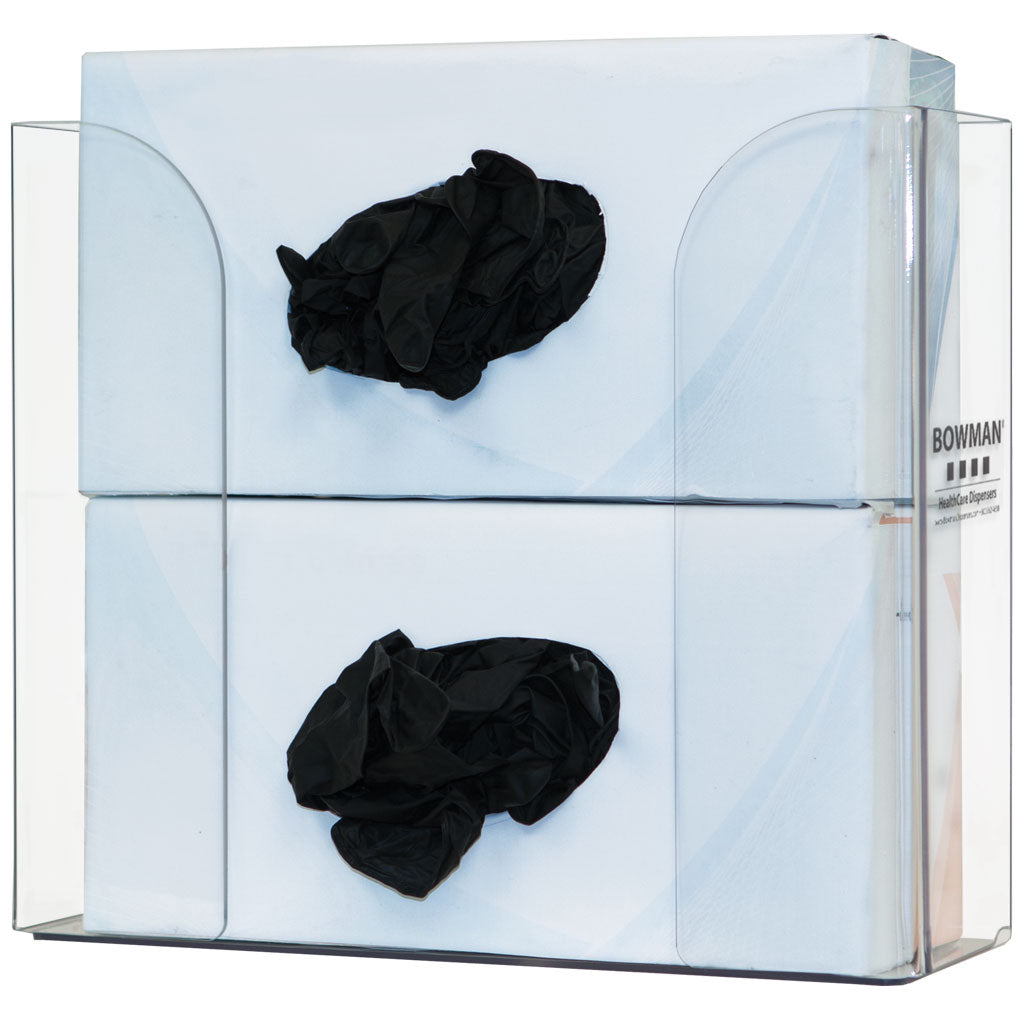Bowman Glove Box Dispenser Top Loading PETG Clear