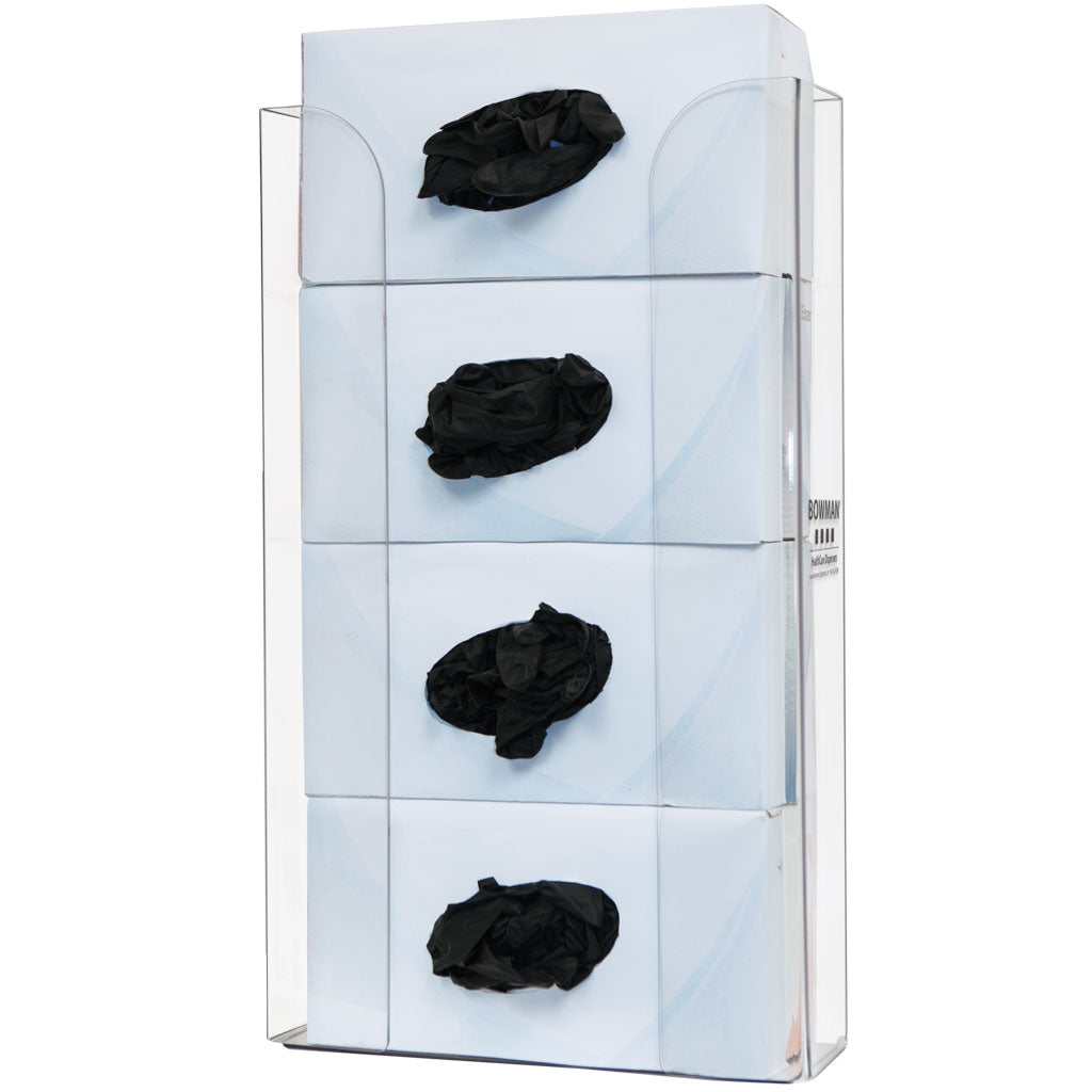 Bowman Glove Box Dispenser Top Loading PETG Clear