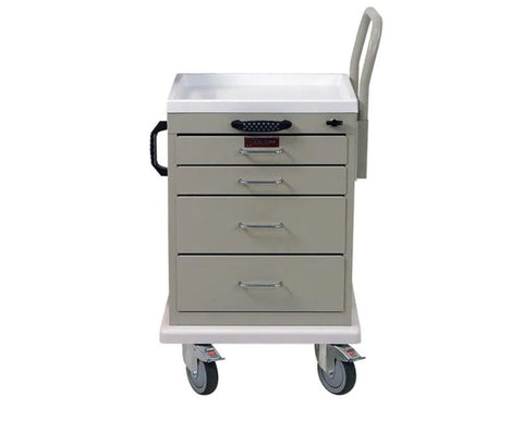 Harloff Basic Start Cart, No Accessories, 2-3", 2-6" Drawers, Keylock, Includes Side Push Handle