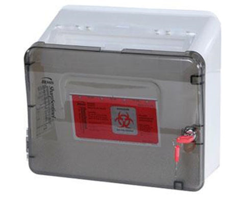 Harloff Sharps Box only, Locking (part of 684810/684811 accessory) 5 Qt capacity