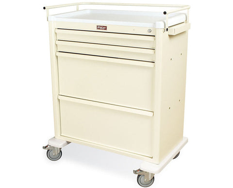 Harloff Aluminum Universal Line, WIDE Bin Cart, Keylocking with 4 Keys, 24-5" Bins. Standard Package Includes Pull-Out