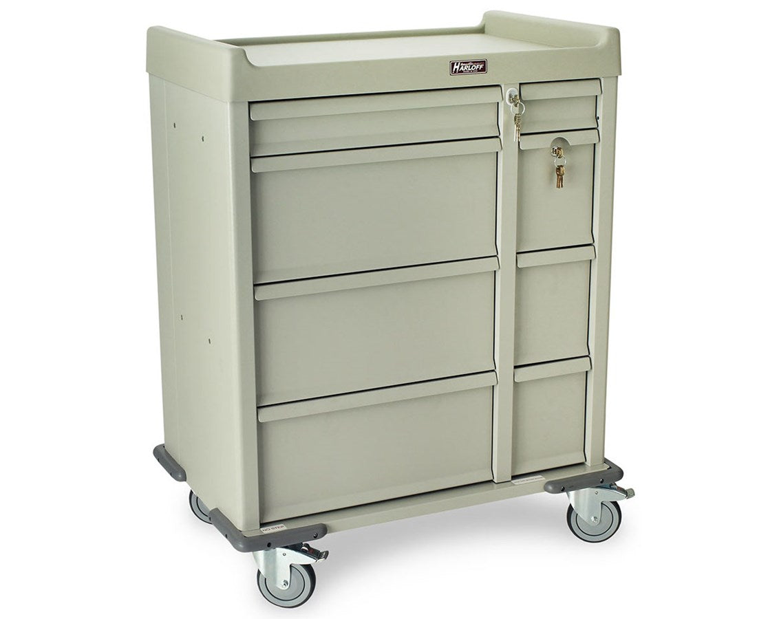 Harloff All Aluminum Punch Card Cart with BEST® Lock on Cabinet, Single Column Cart, Standard Package Includes: