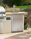 Commercially approved built-in undercounter outdoor double tap beer kegerator in complete stainless steel