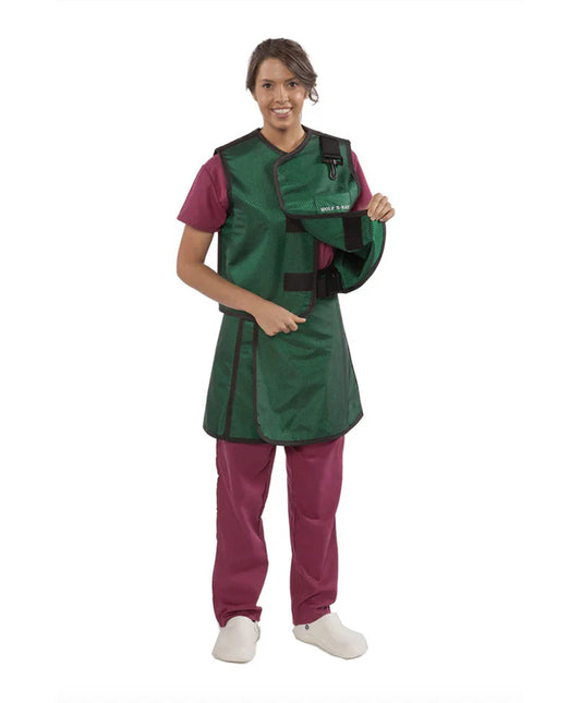 WOMEN'S APRON AND VEST : .5 mm Regular Lead VEST: 23X23 APRON: 21X41-46 Hunter Green - Large