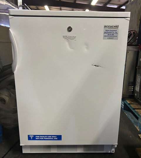 Accucold Undercounter auto defrost all-refrigerator for residential use with a customizable door front to accept