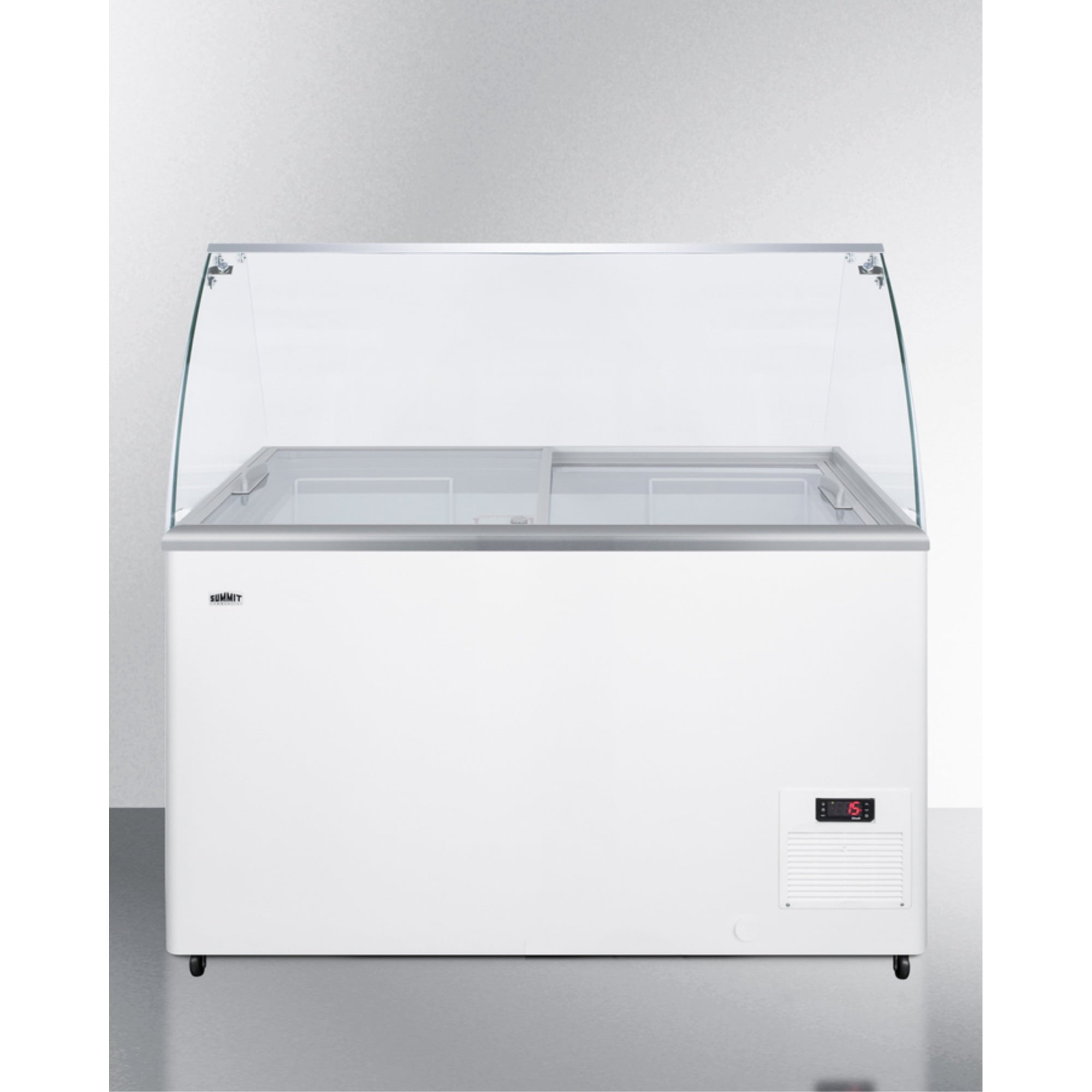 Ice cream chest freezer with glass sneeze guard (ships unassembled) Main image